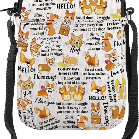 Adorable Corgi Print Mini Crossbody Bag - Lightweight & Versatile - Picture 1 of 7